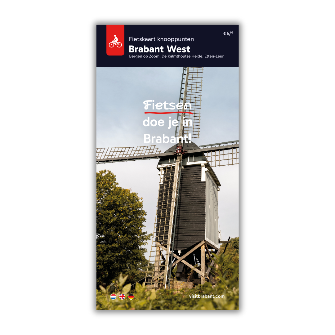 Voorkant fietskaart knooppunten Brabant West